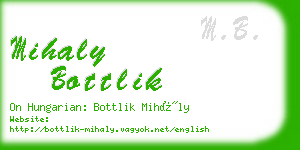 mihaly bottlik business card